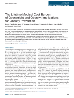 The Lifetime Medical Cost Burden of Overweight and Obesity
