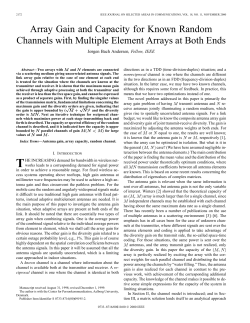 Array gain and capacity for known random channels with multiple