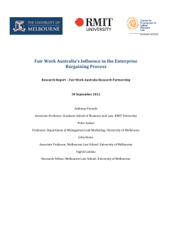 Fair Work Australia`s influence in the Enterprise Bargaining Process