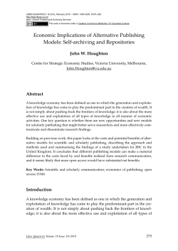 Economic Implications of Alternative Publishing Models: Self