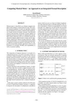 Computing Musical Meter &ndash; an Approach to an Integrated Formal