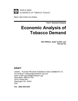 Economic Analysis of Tobacco Demand
