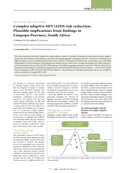 Complex adaptive HIV/AIDS risk reduction: Plausible
