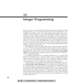 Chapter 12 Integer Programming