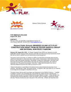 Alanson Public Schools AWARDED $15000 LET`S PLAY