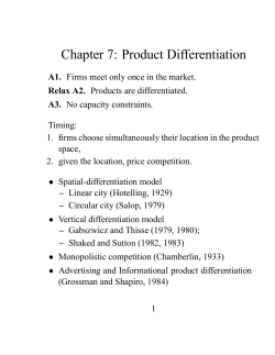 Chapter 7: Product Differentiation
