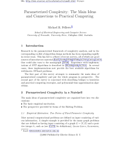 Parameterized Complexity: The Main Ideas and