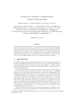 Progress in Academic Computational Integer Programming