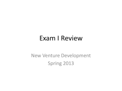 Exam I Review - profcraigarmstrong