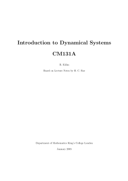 Introduction to Dynamical Systems CM131A - KEATS
