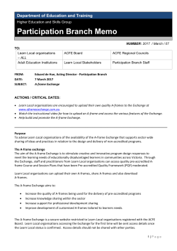 A-frame Exchange - Department of Education and Training Victoria