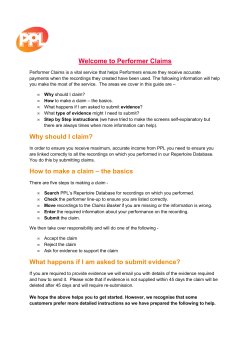 How to submit a performer claim