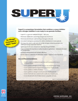 The Nitrogen Formulated for Higher Yields!