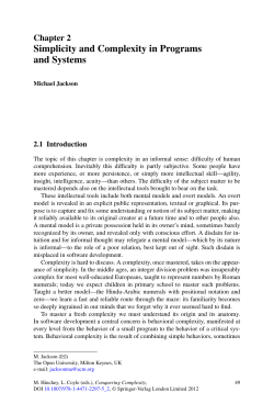 Simplicity and Complexity in Programs and Systems