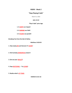 RISEN! - Week 2 “Stop Playing It Safe”