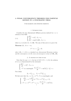 A WEAK CONVERGENCE THEOREM FOR PARTICLE MOTION IN