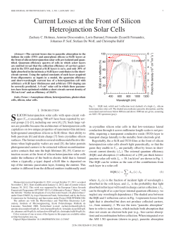 Current Losses at the Front of Silicon Heterojunction