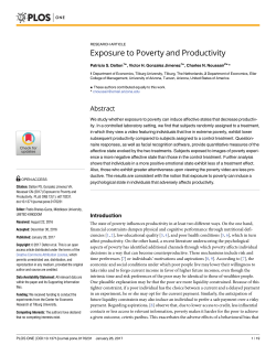 Exposure to Poverty and Productivity