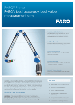 FARO&reg; Prime FARO`s best accuracy, best value measurement arm