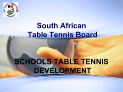 Presentation by Table Tennis - Sport and Recreation South Africa