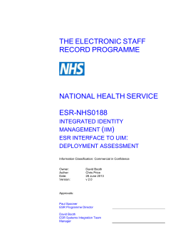 3. ESR Interface to UIM: Deployment