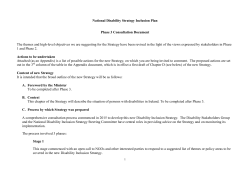 National Disability Strategy Inclusion Plan Phase 3 Consultation