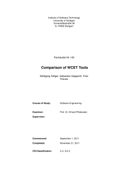Comparison of WCET Tools