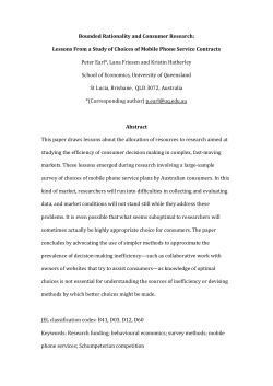 Bounded Rationality and Consumer Research