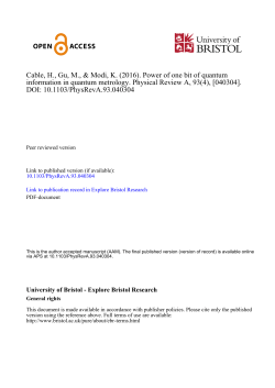 Power of one bit of quantum information in quantum metrology