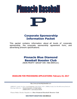 2017 Sponsor Packet - Pinnacle High Baseball