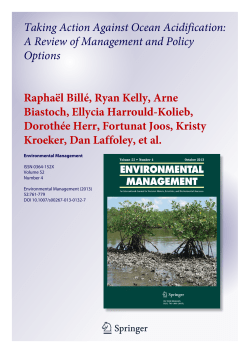 Taking Action Against Ocean Acidification: A Review of