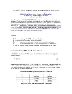 Conversion of GVAR Infrared Data to Scene Radiance or Temperature