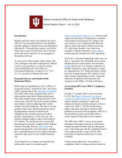 Federal Report - Government Relations