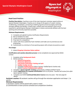 Coach a Team - Special Olympics Washington