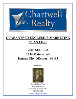 GUARANTEED EXCLUSIVE MARKETING PLAN FOR: JOE SELLER
