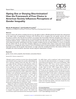 Opting Out or Denying Discrimination?