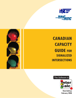 Canadian Capacity Guide for Signalized Intersections