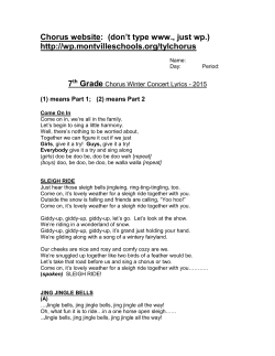 7 th Grade Chorus Winter Concert Lyrics
