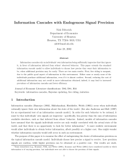 Information Cascades with Endogenous Signal