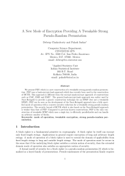 A New Mode of Encryption Providing A Tweakable Strong Pseudo