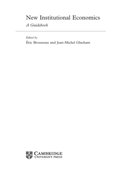 New Institutional Economics: A Guidebook