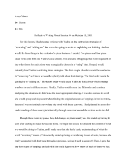 Amy Gaisser Dr. Bloom ED 316 Reflective Writing About Session #4