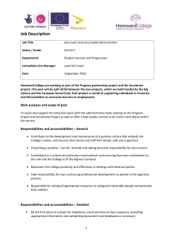 Job description and person specification