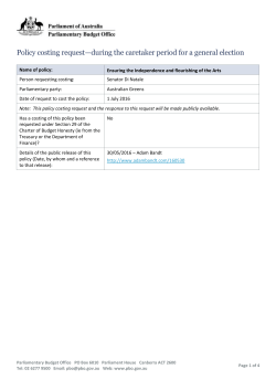 Policy costing request - Parliament of Australia