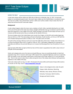 Missouri`s Solar Eclipse Communications Plan