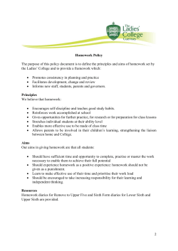 2 Homework Policy The purpose of this policy document is to define