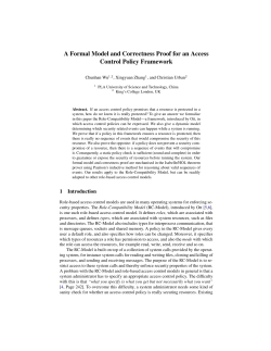 A Formal Model and Correctness Proof for an Access Control Policy