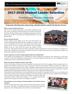 Frequently Asked Questions about the Selection Process