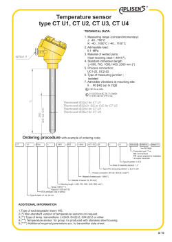 Temperature sensor type CT U1, CT U2, CT U3