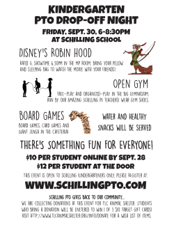 KINDERGARTEN PTO DROP-OFF NIGHT Disney`s Robin hood